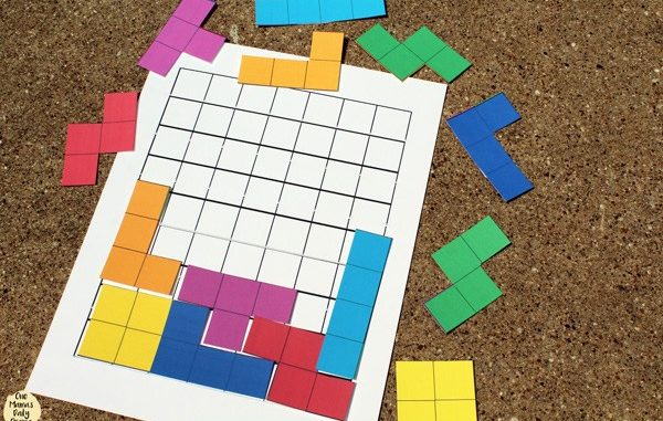 Juego Tetris para imprimir, versión madera | Reab