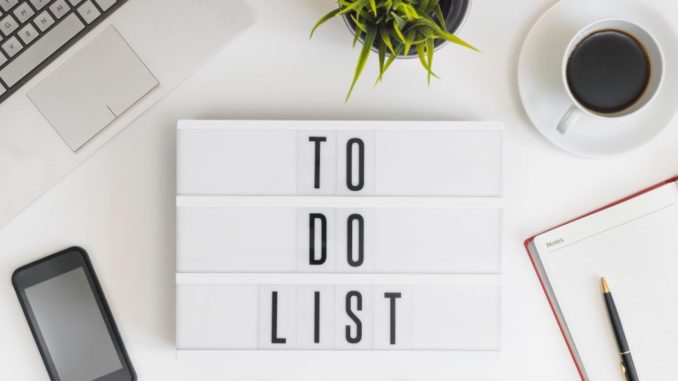lista de tareas para hacer lista