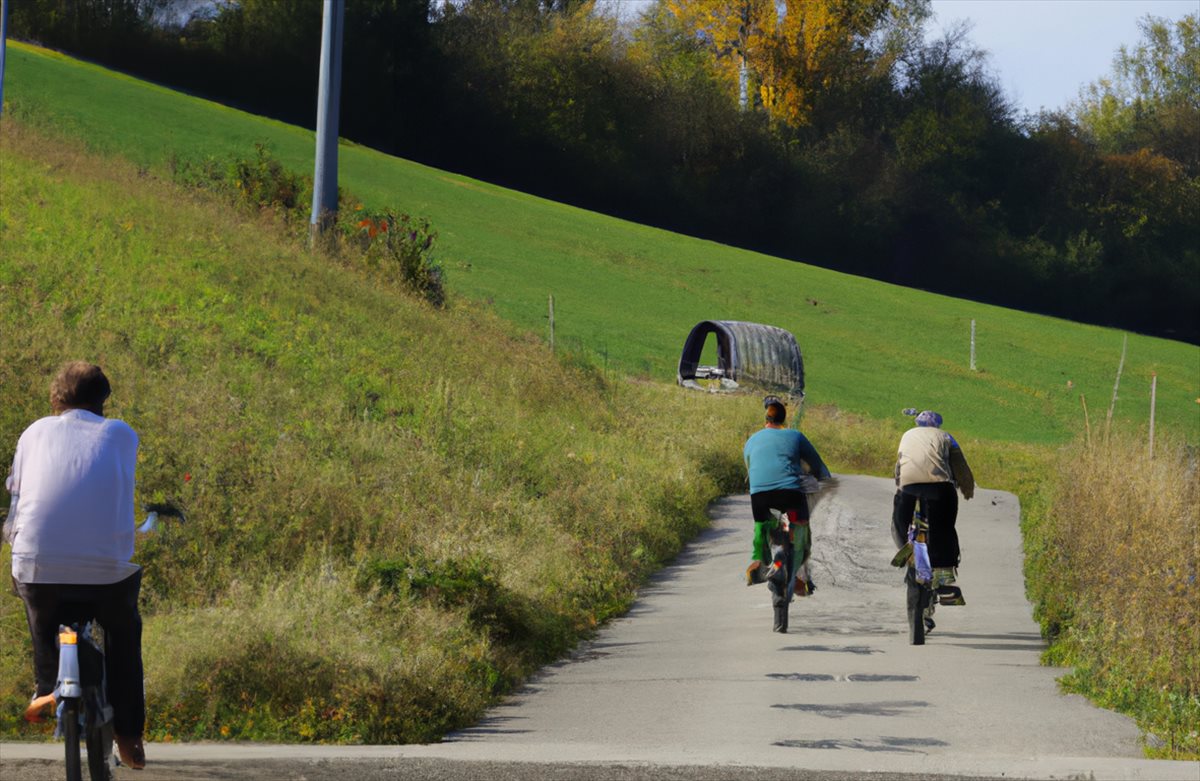 ancianos en bicicleta